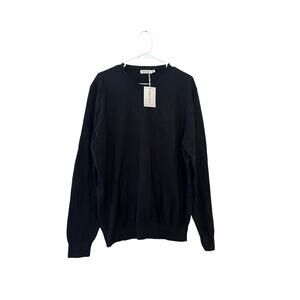 Collars & co Luxury Touch Cotton and Cashmere Crew Neck Sweater in Black $102
